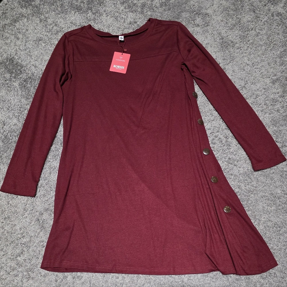 KORSIA Rich Burgundy Dress